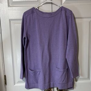J. Jill Lavender Crew Neck Sweater Sz M Excellent Condition